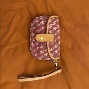 Dooney & Bourke Pink and Tan Wristlet